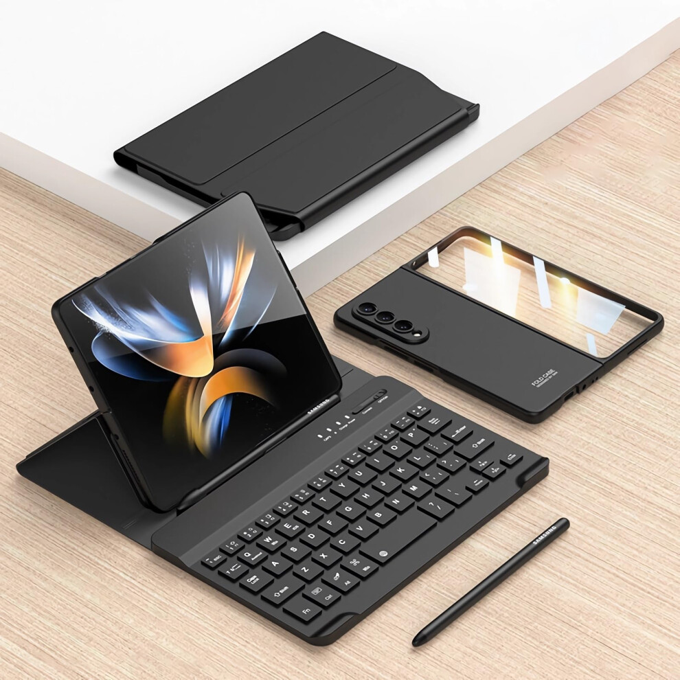 Keyboard Case For Galaxy Z Fold 5, Magnetic Detachable Wireless Keyboard, S Pen Holder, Capacitive Pen, Black 9347817746778