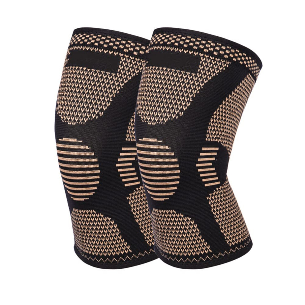 Copper Knee Brace for Arthritis Pain Relief, Compression Sleeve for Running and Sports, 1 Pair, S