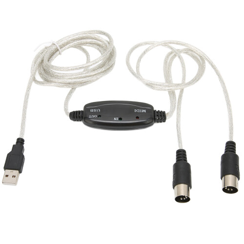 MIDI Cable Adapter Converter USB Interface For Music Studio Plug And Play Fast Connection Universal Compatibility 16 Channels LED Indicator Lights