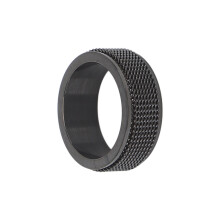 Geräuschloser 8MM Männer-Angstring Schwarz Titanium Stahl 62,4mm Größe 10