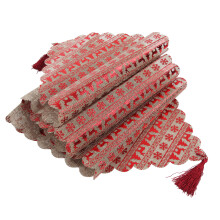 Linnen tafelloper voor een verjaardagsfeest, elegante kerststijl, klassiek patroon, landelijke tafeldecoratie, kleurecht, duurzaam en gemakkelijk te