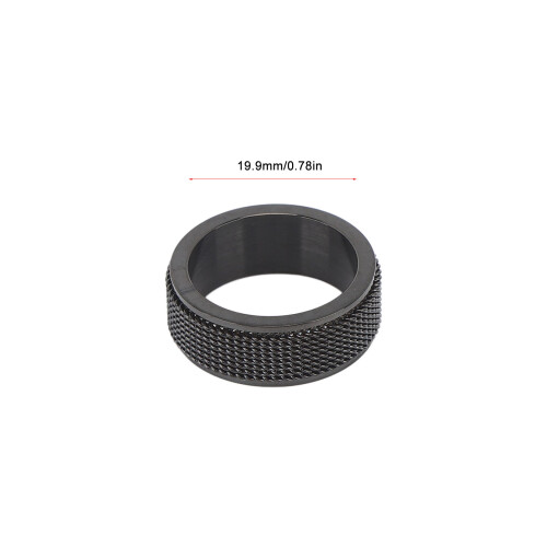 Geräuschloser 8MM Männer-Angstring Schwarz Titanium Stahl 62,4mm Größe 10 1