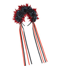 (Black) Easy Wear Festival Hairpiece For Adults And Kids Fashion Costume Hair Accessories Perfect For Parties And Cosplays Event Red