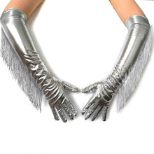Luxurious Evening Gloves Metallic Finish Arm Coverage Handwear for Women Dancing Party Music Festival Formal Event Multicolor