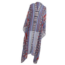 (Striped blue) Breathable Polyester Sunproof Wrap Convertible To Shawl Or Scarf For Women’s Summer Fashion Accessories  Plaid red