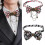 (A) Halloween Themed Gear Chain Bowtie Clasp Polyester Fabric Poker Pattern Party Essential  B 2
