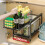 Under Sink Organizer Pull Out Double Shelf Drawer 2Tier Storage For Kitchen Cabinets 26*37*38.5cm Black 3