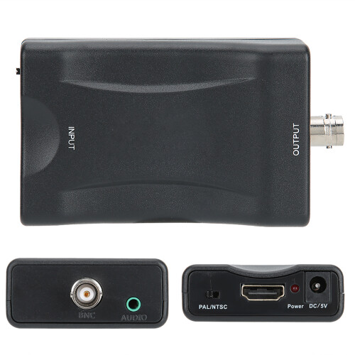 Schwarzer HDMI-auf-BNC-Videokonverter, kompatibel 2