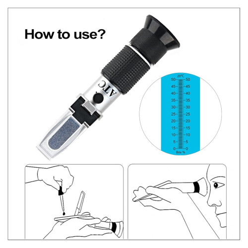 Digital Brix Refractometer 050% Sugar Content Tester with ATC for Fruit Juice Wine Beer 2