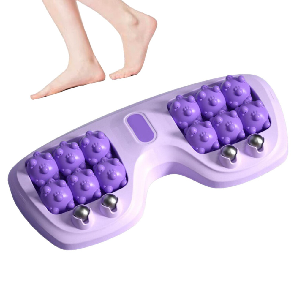 Purple Foot Massage Roller Double Ergonomic Reflexology Massager For Plantar Fasciitis Relief