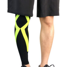 Sports Knee Protector Brace Strap, Breathable Anti-UV Leg Sleeve for Cycling & Basketball, Yellow, Size Medium