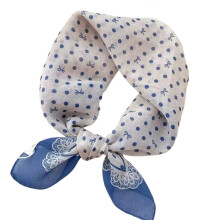 (Polka dot blue) Women's Dot Scarf Cotton Linen Blend Head Wrap Breathable Multi Use Spring Summer Shawl Multicolor