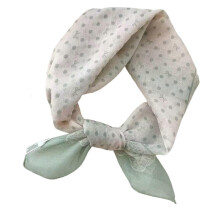 (Polka dot green) Women's Dot Scarf Cotton Linen Blend Head Wrap Breathable Multi Use Spring Summer Shawl Multicolor
