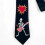Unique Themed Black Embroidered Necktie From Wool for Comfortable Styles  Black 5