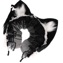 (Black) Eye Catching Animal Ear Hairband Furry Cosplays Accessory Cartoon Hairpiece Fashion Headwear For Halloween Parties White