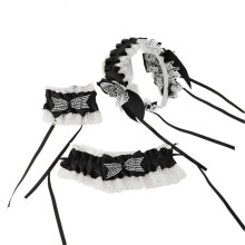 (Black) Elegant Trim And Sateen Hairband With Modifiable Flexible Group Comfortable Stretch Plan For Daily Use Parties Sakura Powder