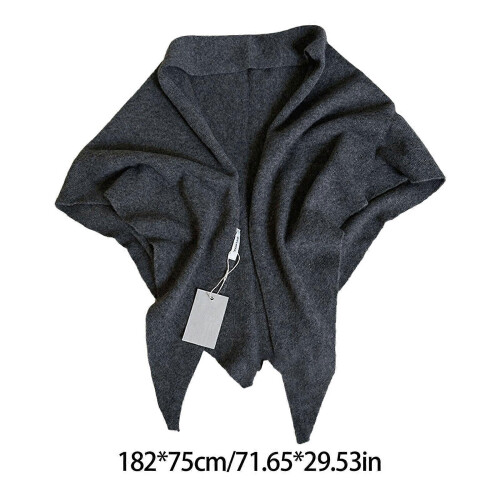 (Red) Winter Wool Scarf For Women Triangular Shawl Wrap Soft Oversized Design Cold Protection Comfortable Neck Cover  Stripe red 2