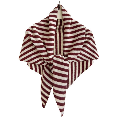 (Stripe red) Winter Wool Scarf For Women Triangular Shawl Wrap Soft Oversized Design Cold Protection Comfortable Neck Cover  Stripe red