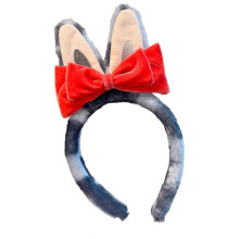 (Gray) Adjustable Plush Rabbits Ears Headbands For Children Gentle Cotton Blend Hair Clip With Secure Grip For Active Kids Purple