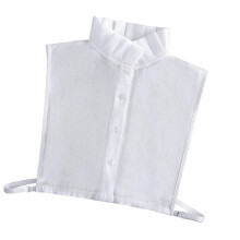 Ventilated Polyester Detachable Neckpiece Blossomy Embroidery for Daily Professional Use White