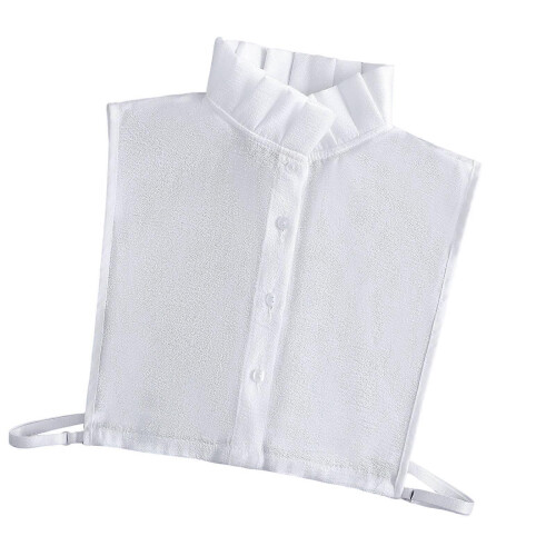 Ventilated Polyester Detachable Neckpiece Blossomy Embroidery for Daily Professional Use  White