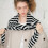 (Dark Grey) Winter Wool Scarf For Women Triangular Shawl Wrap Soft Oversized Design Cold Protection Comfortable Neck Cover  Stripe red 4