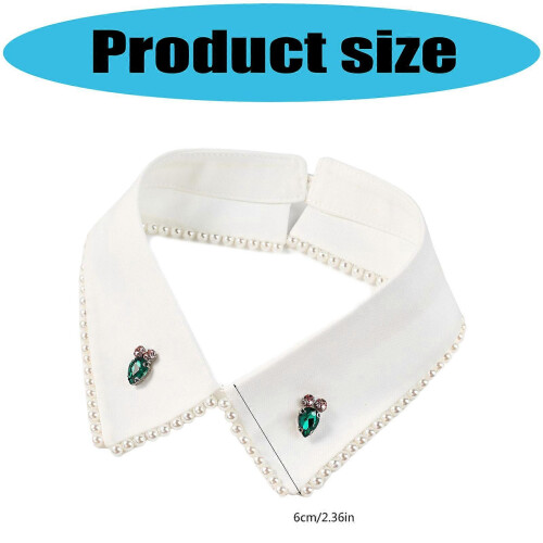 (White fabric white p) Snap On False Collar With Soft Polyester Blend Fashionable Layering Essential For Dresses And Cardigans Multicolor 2