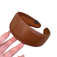 (5) Modern Leather Headwear Wide Brimmed Comfortable Hair Band For Women Lady Daily Fashion Accessory Multicolor