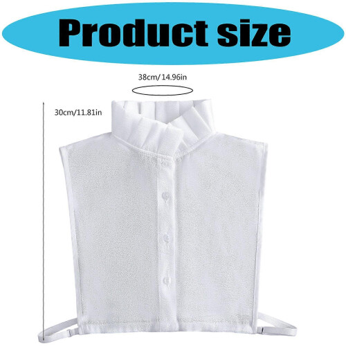 Ventilated Polyester Detachable Neckpiece Blossomy Embroidery for Daily Professional Use  White 2