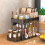 Multipurpose Kitchen Storage Rack with PullOut Drawers, Hooks and Cups, 2Tier Under Sink Organizer 2