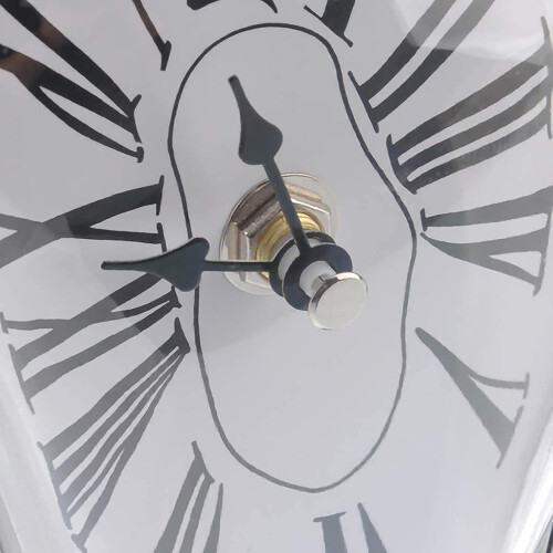 Wall Clock Surreal Melting Clock Distorted Design Silver Finish Home Decor Gift Funny Creative Gift 1