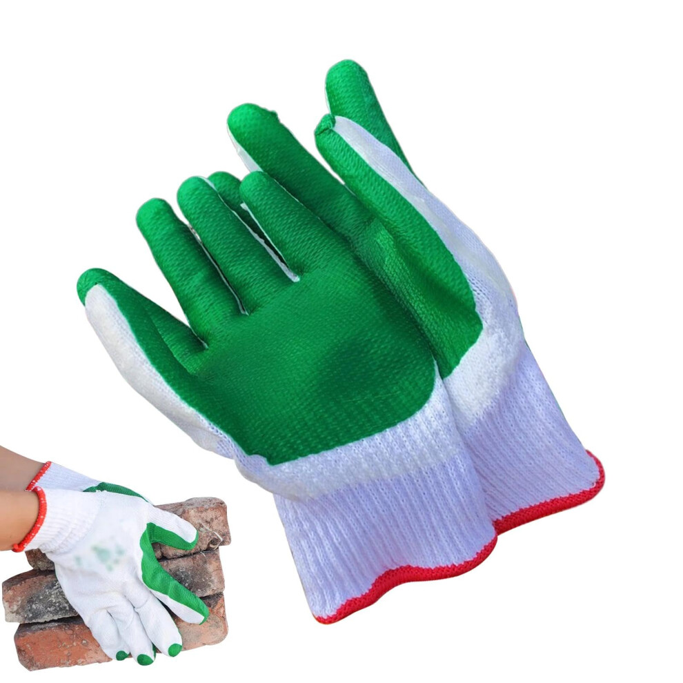 Work Gloves For Construction Seamless Knit Rubber Coated Glove Anti Slip Breathable Palm Dipped For Home Improvement 9382693479594