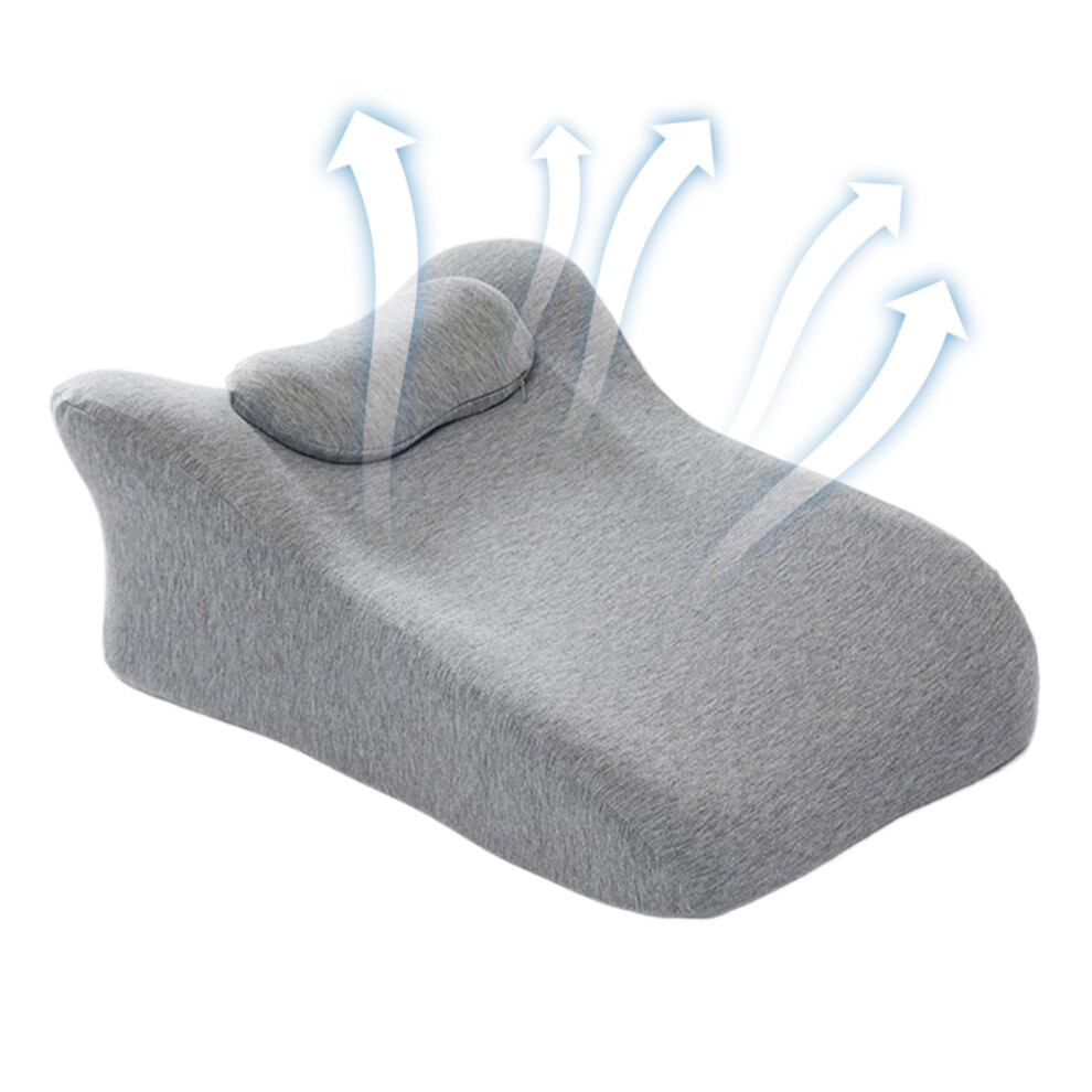Light/Gray Reading Pillow Backrest Face Down Prone Pillow Ergonomic Back Support Wearresistant Fabric Leg Elevation