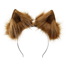 (brown) Kids Adults Animated Animal Ear Interactive Hair Accessory For Themed Gatherings Grass yellow