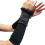 (Black) Elegant Polyester Arm Sleeves With Decorative Trim Edging Security And Thin Plan  White 1