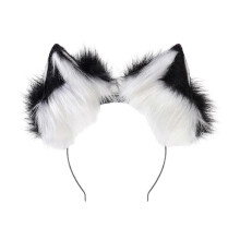 (Black and white) Kids Adults Animated Animal Ear Interactive Hair Accessory For Themed Gatherings Grass yellow