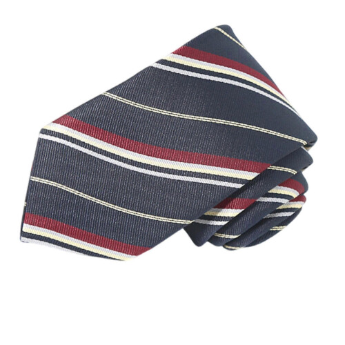 (02) Classical Diagonally Mens Tie Easy Polyester Fabric For Formal Office And Corporate Event Multicolor