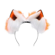 (Orange and white) Kids Adults Animated Animal Ear Interactive Hair Accessory For Themed Gatherings Grass yellow