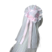 (White pink) Dark Elegant Hair Clamps Highlighting Complex And Sateen Posies Perfect For Dark Wedding Themes Costuming Conventions White pink