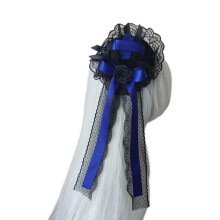 (Black blue) Dark Elegant Hair Clamps Highlighting Complex And Sateen Posies Perfect For Dark Wedding Themes Costuming Conventions White pink