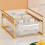 Sliding Kitchen Storage Rack Extendable Under Sink Shelf Organizer 32 X 23.6 cm Gold Finish RustProof 1