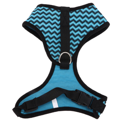 Adjustable Pet Harness with Reflective Strips & Leash Blue M Size 2