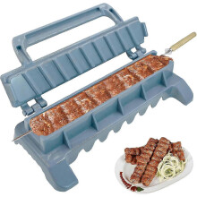 Kebab Maker Kebab Skewers Press, Portable Plastic Kebab Maker, Manual Kebab Grill Skewers, Grill Accessories for Kitchen and Camping