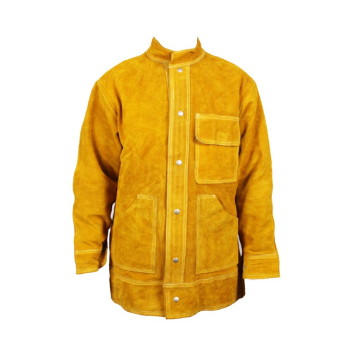 Leather Welding Coat With Protective Apron Soldering Jacket Welding Suit Work Clothes For Daily Use