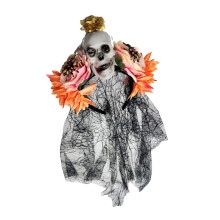 (B) Gothic Styles Resin Skull Rose Spiderweb Web Headbands For Halloween Costume Accessories And Dark Fashion Styling D