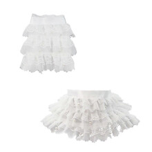 (White) Mixture Trimmed Trim Arm Protectors Modifiable Field glasses Daily Outfits and Execution Wear White