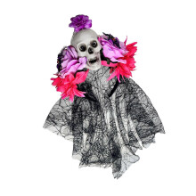 (D) Gothic Styles Resin Skull Rose Spiderweb Web Headbands For Halloween Costume Accessories And Dark Fashion Styling  D