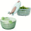 Speed Salad Spinner with NonSlip Base for Thorough Cleaning, Large Blue Stable Ring Design 5