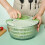 Speed Salad Spinner with NonSlip Base for Thorough Cleaning, Large Blue Stable Ring Design 3