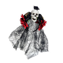 (C) Gothic Styles Resin Skull Rose Spiderweb Web Headbands For Halloween Costume Accessories And Dark Fashion Styling  D